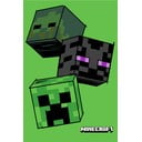 Zöld fleece gyerek takaró 100x150 cm Minecraft "The Mobs" – Jerry Fabrics