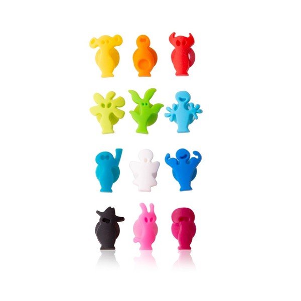 Szilikon pohárjelölő szett Paty people – VacuVin