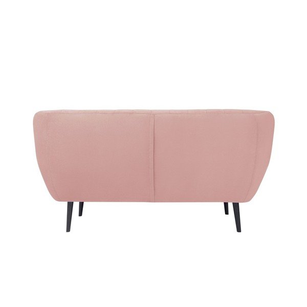 Toscane világos rózsaszín 2 személyes kanapé, fekete lábak - Mazzini Sofas-image-3