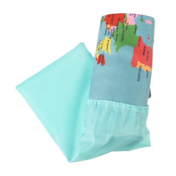 World Map színes mikroszálas fürdőlepedő, 70 x 150 cm - Rex London-image-3
