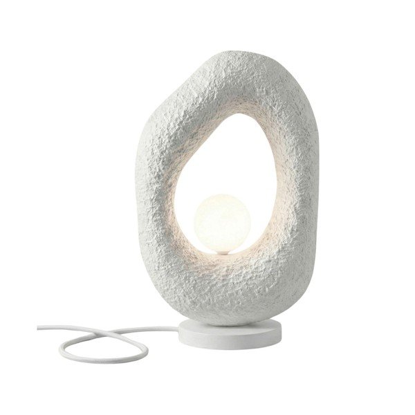 Fehér fém asztali lámpa (magasság 50 cm) Lore – Opviq lights
