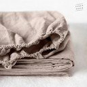 Világosbarna gumis len lepedő, 180 x 200 cm - Linen Tales