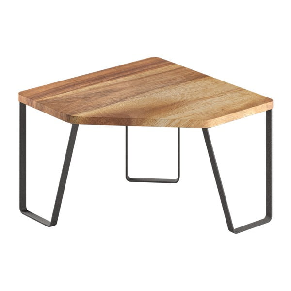 Matt fekete-natúr színű fa kiegészítő sarokpolc 25x25 cm York – Metaltex