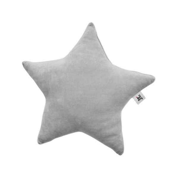 Velvet szürke csillag alakú len gyerekpárna - BELLAMY