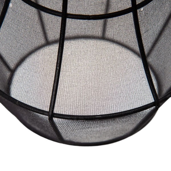 Fekete függőlámpa textil búrával ø 40 cm – Ixia-image-1