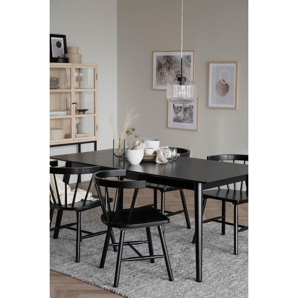 Lotta fekete étkezőasztal, 180 x 90 cm - Rowico-image-2