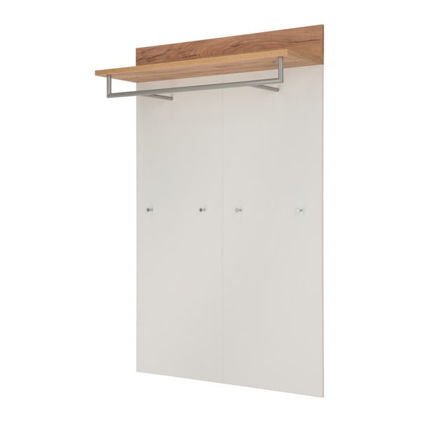 Fehér-natúr színű fogas panel tölgyfa dekorral Topix – Germania-image-2