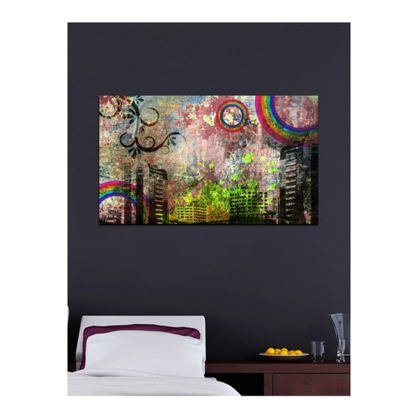 Grunge City fali kép, 41 x 70 cm