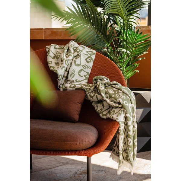 Summer Linen sötétzöld pléd, 140 x 180 cm - Euromant-image-2