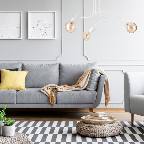 Fehér mennyezeti lámpa 55x55 cm Domino – LAMKUR-image-3