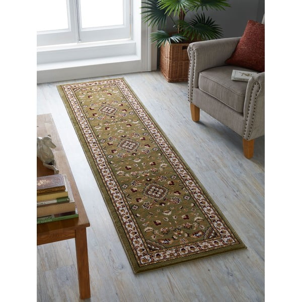 Zöld futószőnyeg 66x300 cm Sherborne – Flair Rugs-image-1