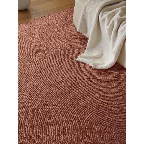 Terrakotta színű kézi szövésű gyapjú szőnyeg 120x180 cm Calmio – Hanse Home-image-2