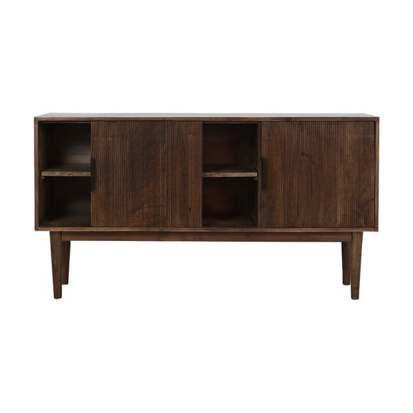 Sötétbarna alacsony  tömörfa komód 150x80 cm Bitika – Light & Living-image-3