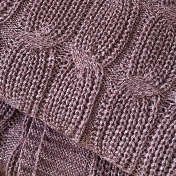 Rózsaszínes lila kötött takaró 130x170 cm Chunky Marl Knit – Catherine Lansfield-image-1