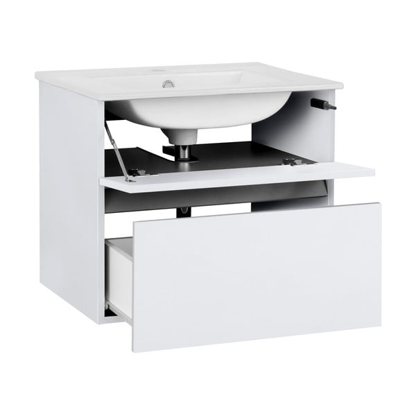 Fehér fali szekrény mosdókagyló nélkül 60x52 cm Wisla – Støraa-image-2