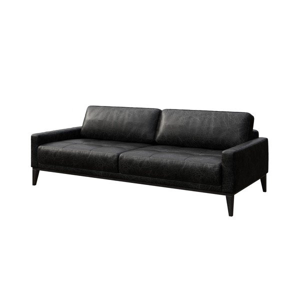 Musso Tufted fekete bőrkanapé, 210 cm - MESONICA-image-2