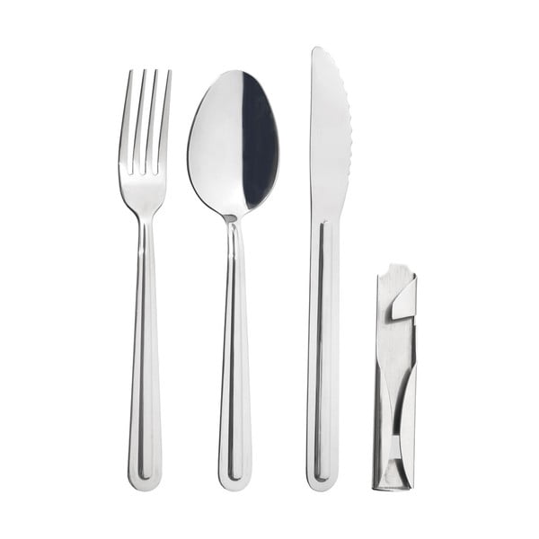 Ezüstszínű rozsdamentes acél evőeszköz készlet 4 db-os KEMP – Orion
