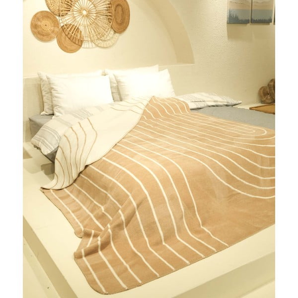 Bézs-fehér ágytakaró franciaágyra 200x220 cm Twin – Oyo Concept