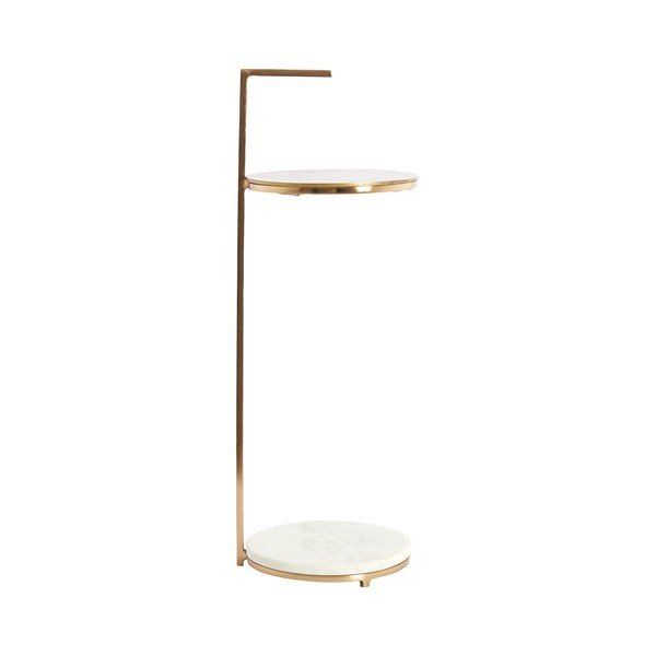 Kerek tárolóasztal márvány asztallappal ø 26 cm Leda – Light & Living-image-3