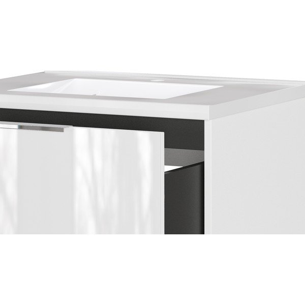 Fehér fényes fali mosdó alatti szekrény 61x61 cm Celano – Germania-image-4