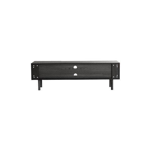 Fekete TV-állvány kőrisfa dekorral 160x50x43 cm Sion – Jotex-image-3