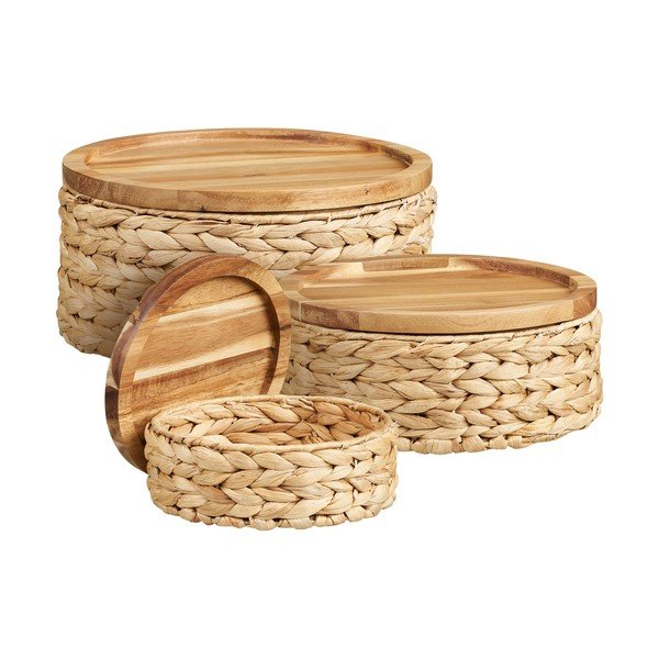 Vízijácint tárolókosár szett 3 db-os ø 30x15 cm Botofte – House Nordic-image-4