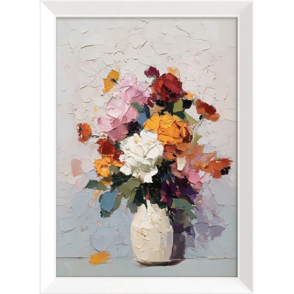 Nyomtatott keretezett kép 56x75 cm White Vase – Styler