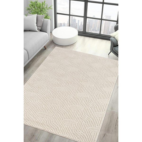 Krémszínű mosható szőnyeg 80x150 cm Loopy – Mila Home-image-1