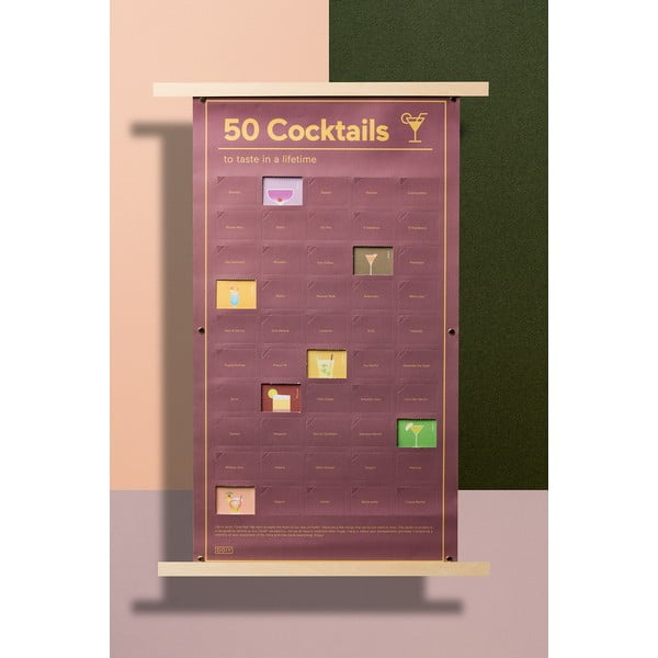 50 Coctails to Taste plakát, 35 x 64 cm - DOIY