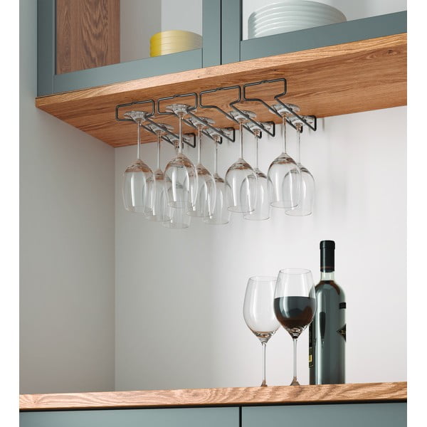 Fali rozsdamentes acél borospohár tartó szett 2 db-os Lava – Metaltex-image-2