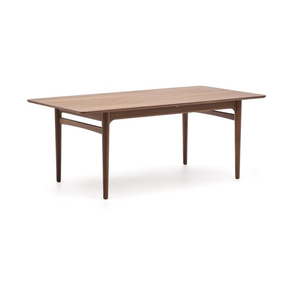 Bővíthető étkezőasztal hosszabbító asztallappal, diófa dekorral 100x200 cm Elan – Kave Home-image-2