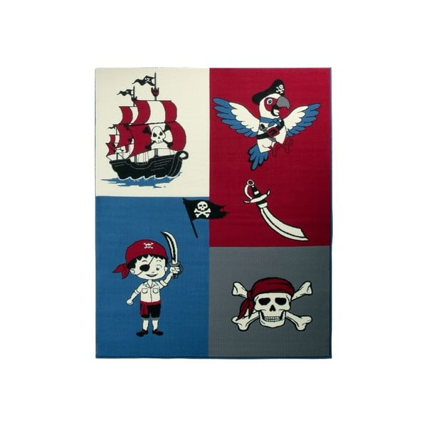 Pirate kék-piros gyerekszőnyeg, 140 x 200 cm - Hanse Home