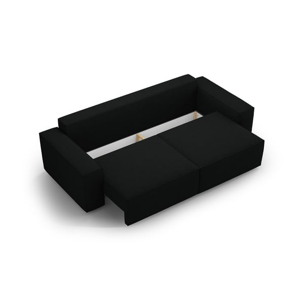 Fekete buklé kinyitható kanapé 247 cm Jodie – Micadoni Home-image-3