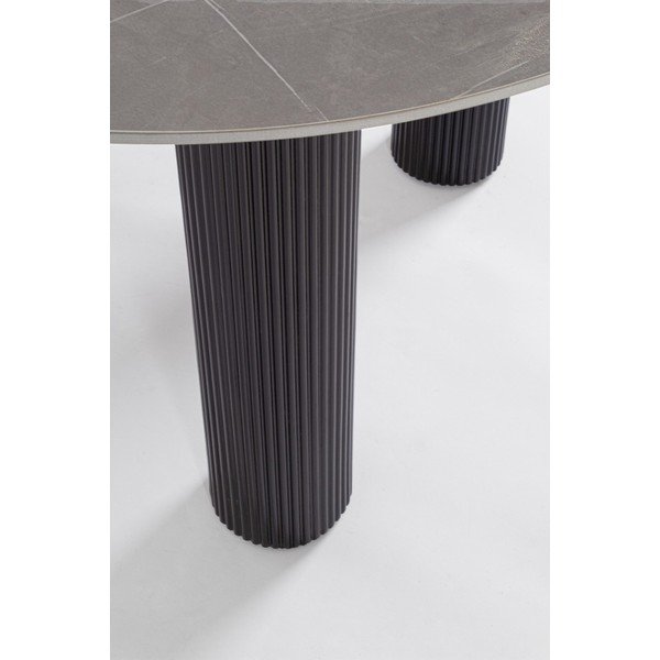 Kerek étkezőasztal márvány dekoros asztallappal ø 120 cm Bamira – Yes Everyday-image-3