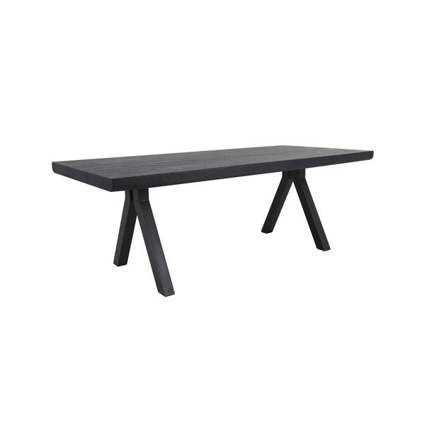 Fekete étkezőasztal 100x220 cm Muden – Light & Living-image-2