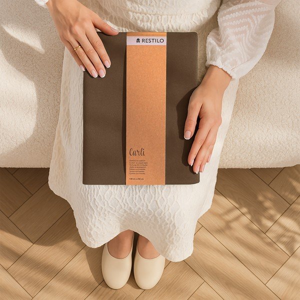 Barna dimout (részleges sötétítő) függöny 140x270 cm Carli – Restilo-image-4