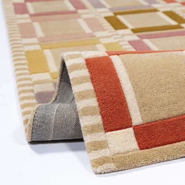 Natúr színű kézi szövésű gyapjú szőnyeg 140x200 cm Quadro Wool – Flair Rugs-image-3