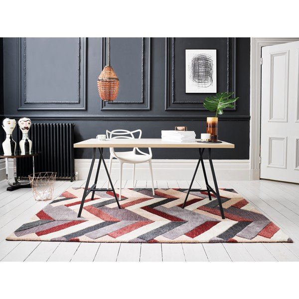Salon piros-szürke kézzel szőtt szőnyeg, 120 x 170 cm - Flair Rugs-image-2