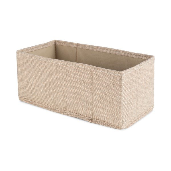 Bézs textil tárolódoboz 28x12x12 cm Sandy – Compactor-image-1