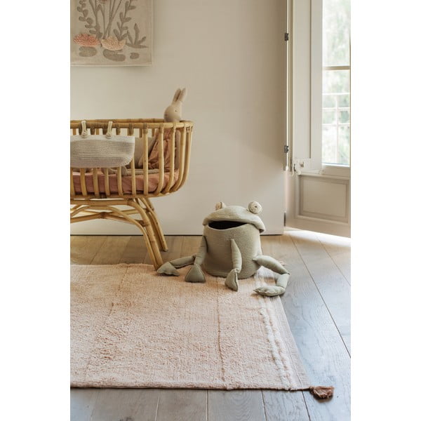 Világos rózsaszín mosható kézi szövésű pamut szőnyeg 90x130 cm Bloom Rose – Lorena Canals-image-1