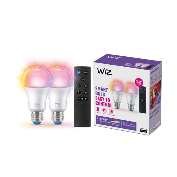 LED okos izzó szett 2 db-os E27, 9 W – WiZ
