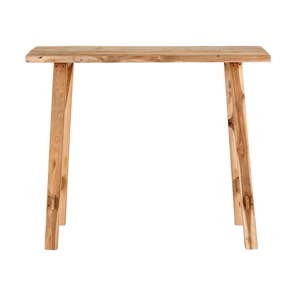Natúr színű teakfa konzolasztal 30x90 cm Girona – House Nordic-image-3