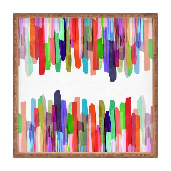 Colours dekoratív fatálca, 40 x 40 cm