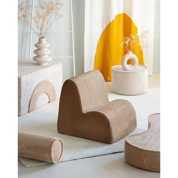 Világosbarna kordbársony párna gyerek kanapéhoz Roll – Wigiwama-image-2