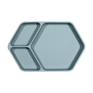 Squared kék szilikon gyerek tányér, 25 x 16 cm - Kindsgut