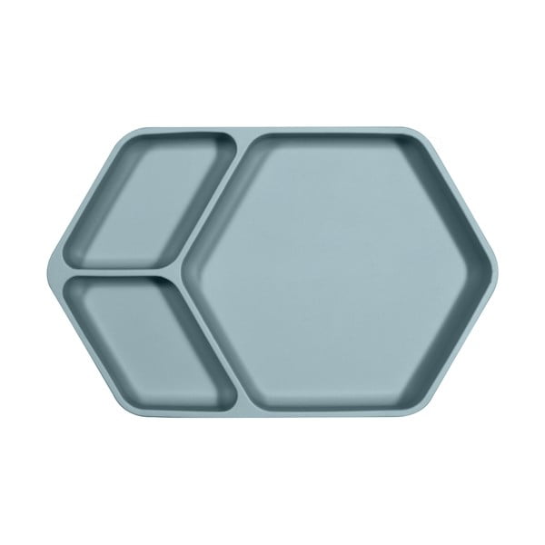 Squared kék szilikon gyerek tányér, 25 x 16 cm - Kindsgut
