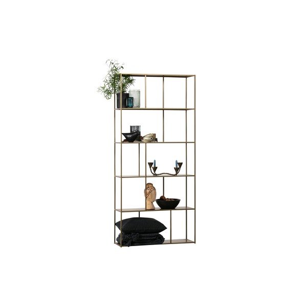 Aranyszínű fém könyvespolc 90x196 cm Valued – BePureHome-image-3