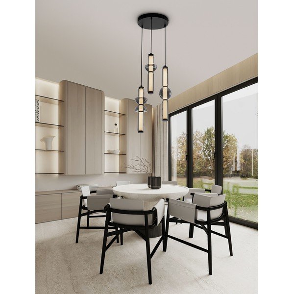 Szürke üveg LED dimmelhető függőlámpa ø 38 cm Ulon – Nova Luce-image-2