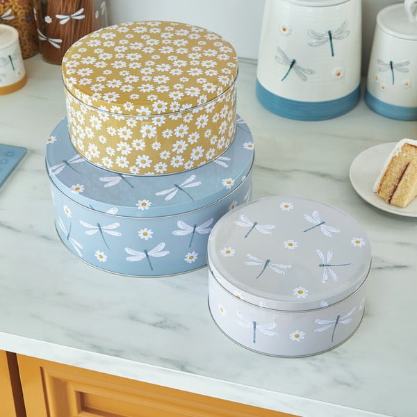 Süteménytartó acél doboz szett 3 db-os English Meadow – Cooksmart ®-image-1