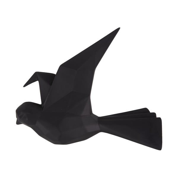 Fekete madár alakú fali fogas, szélesség 19 cm - PT LIVING